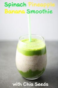 Spinach Pineapple Banana Smoothie With Chia Seeds Food Flavorz