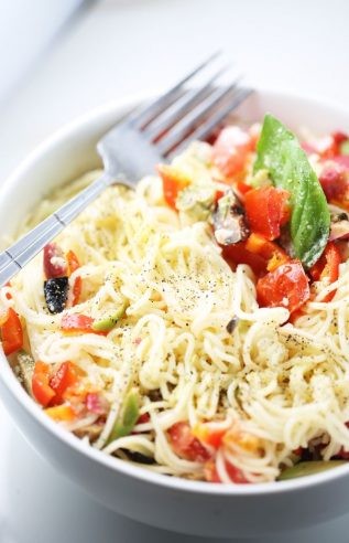 Angel hair pasta salad