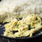 Cauliflower rice fried with eggs