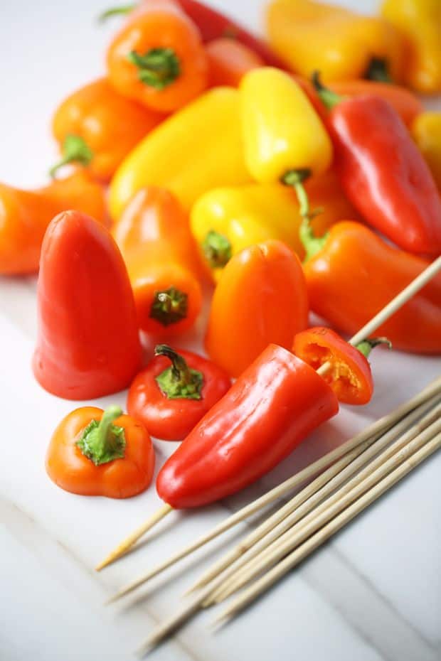 sweet and crunchy mini peppers prep