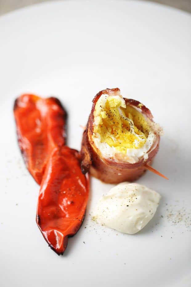 Bacon wrapped eggs