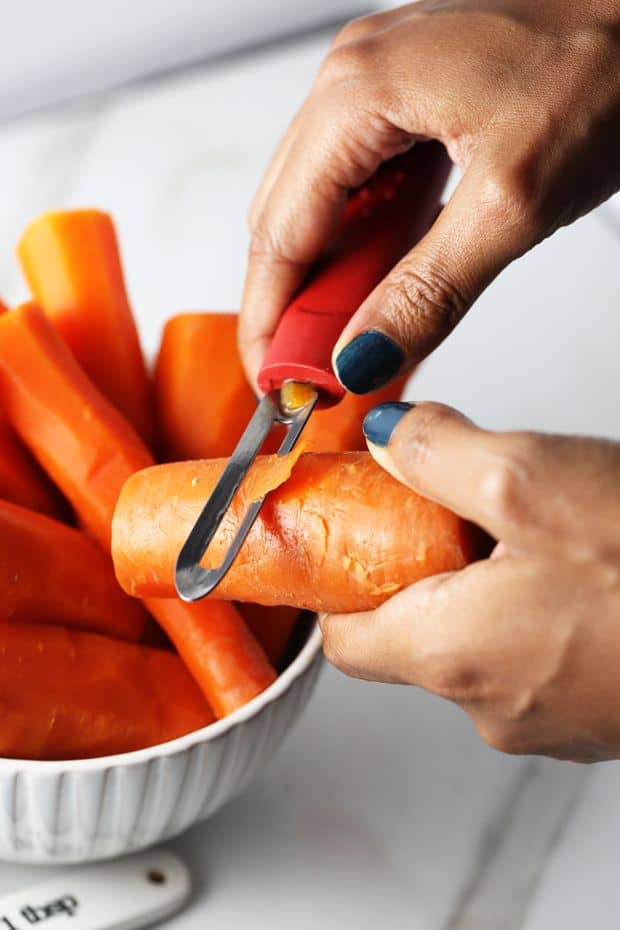 Peeling carrots