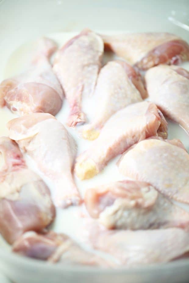 soaking chicken drumsticks in milk