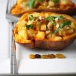 Pineapple walnut baked sweet potato so good