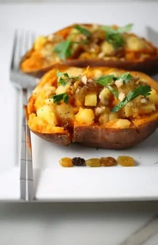 Pineapple walnut baked sweet potato so good