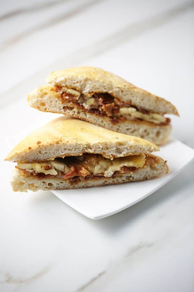 Peanut Butter Banana Bacon Sandwich sliced