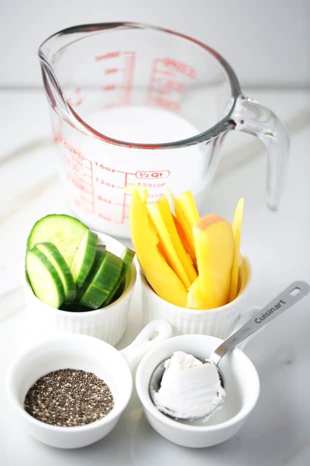 Cucumber Mango Smoothie Packed with Chia Seeds - Food Flavorz