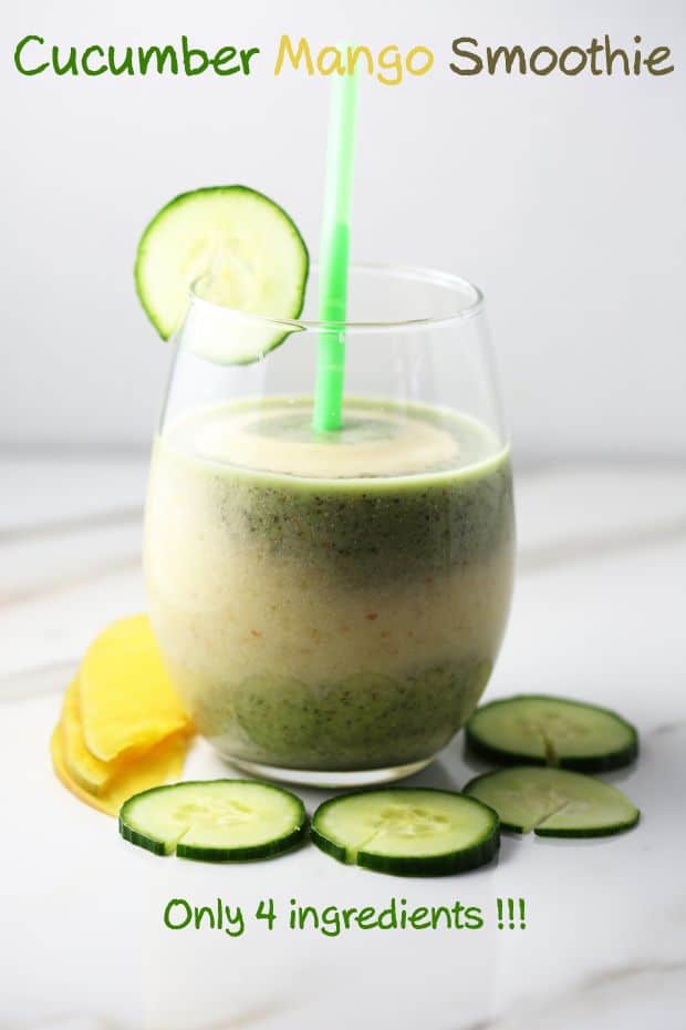 Cucumber Mango Smoothie Packed with Chia Seeds - Food Flavorz