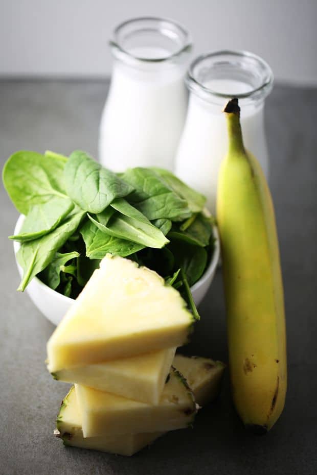 Spinach Pineapple Banana Smoothie Ingredients