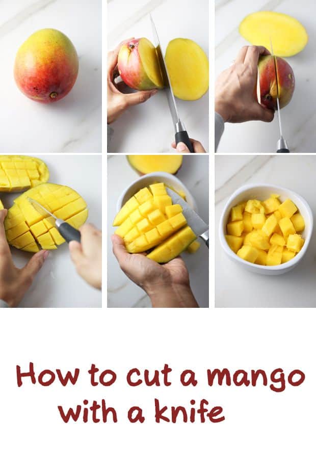 How to cut a mango with a knife instructions