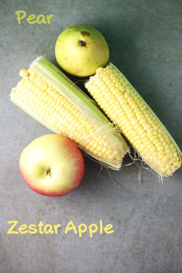 Corn apple salad ingredients
