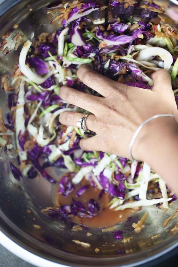 coleslaw recipe cabbage apple mixing bowl
