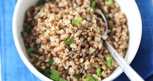 Healthy pan-fried buckwheat Vegan