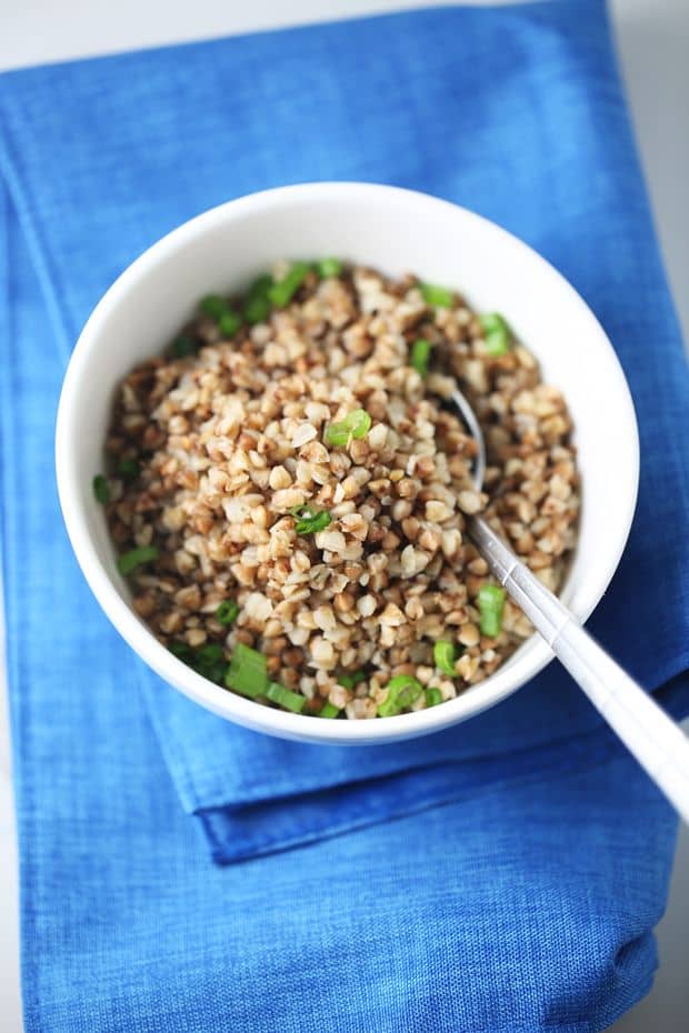 Healthy pan-fried buckwheat Vegan