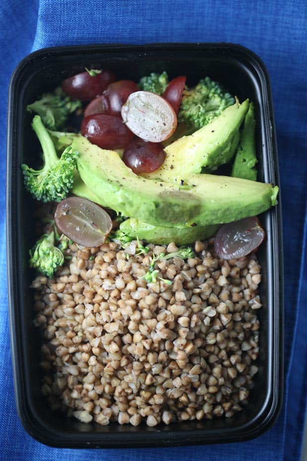 Vegan-friendly grain bowl for lunch