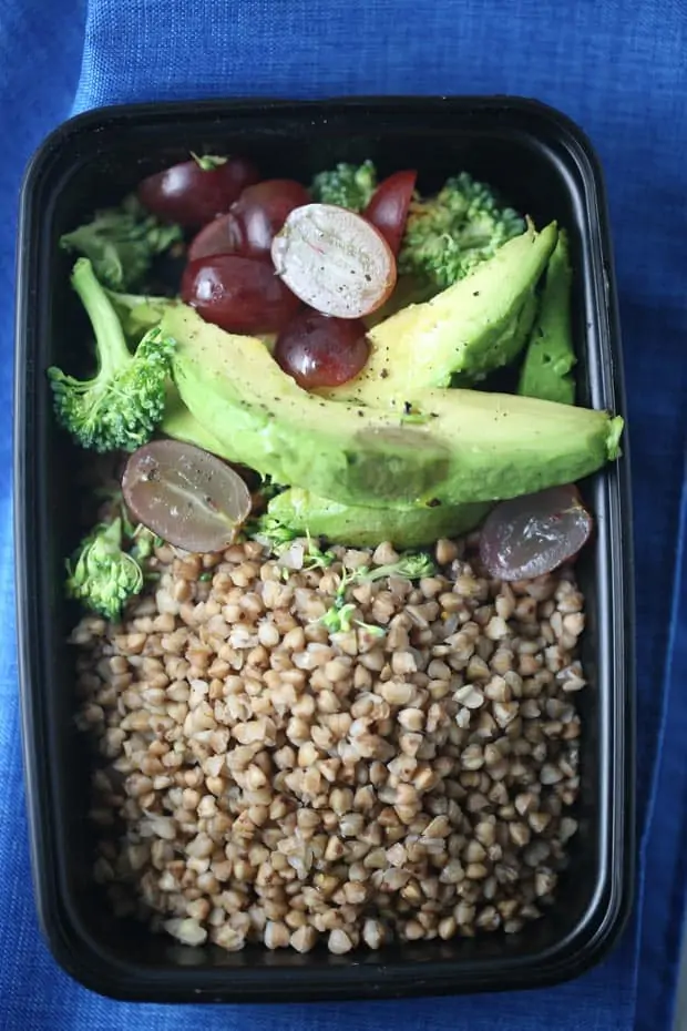 Vegan-friendly grain bowl for lunch