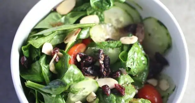 Spinach Cucumber tomato Salad with tasty dressing